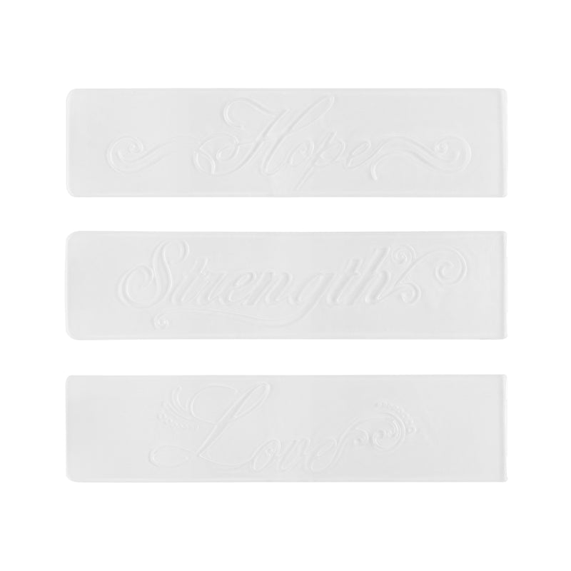 Vaessen creative • cartellina per embossing speranza forza amore 3pz.