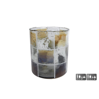 Cozydecor portavelas bloques cristal 11x11x13cm