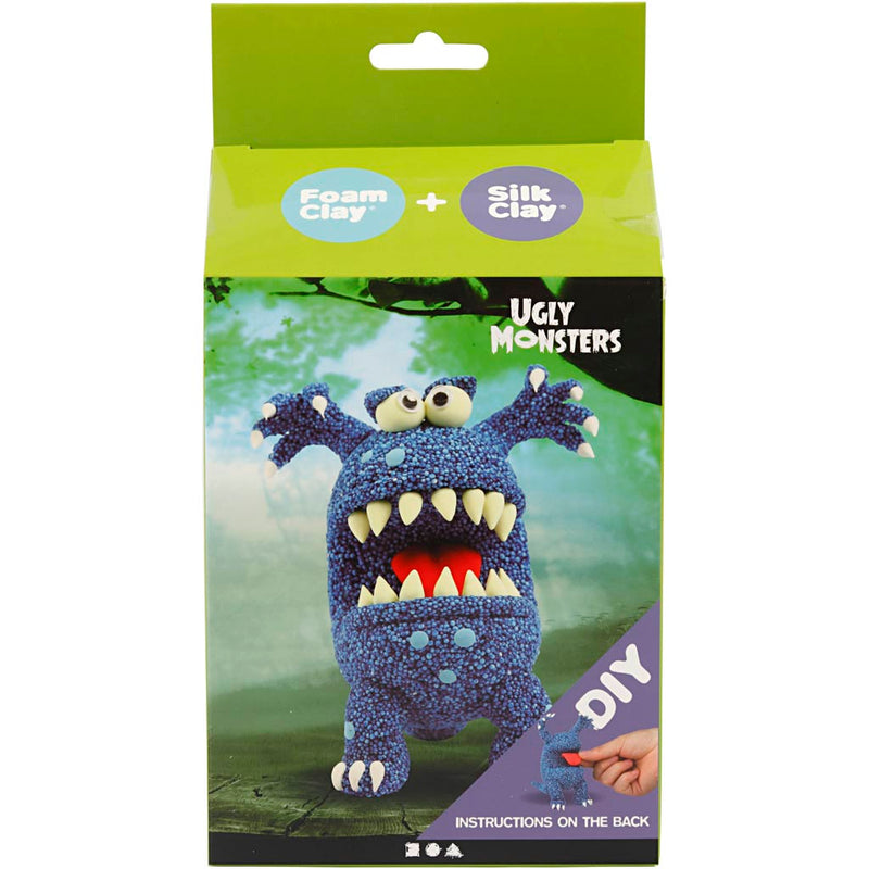 Amigos divertidos de arcilla de seda, monstruo, azul, 1 caja