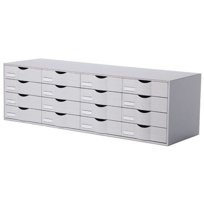 Cassettiera impilabile 4x4 107,6x34,2x32,9 cm grigio chiaro