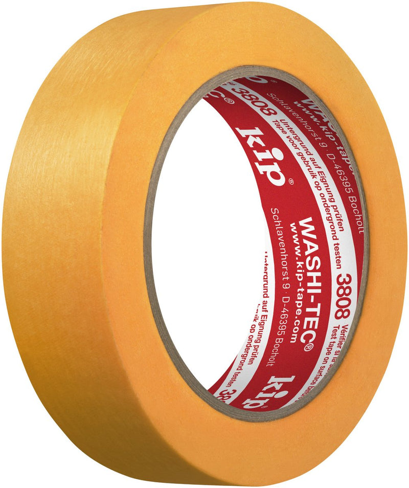 Kip 3808 washi-tec® goldkrepp® - nastro per pittori professionale di alta qualità, 30 mm x 50 m | nastro washi sottile per mascheratura, verniciatura e verniciatura, nastro da pittore per verniciatura e ristrutturazioni