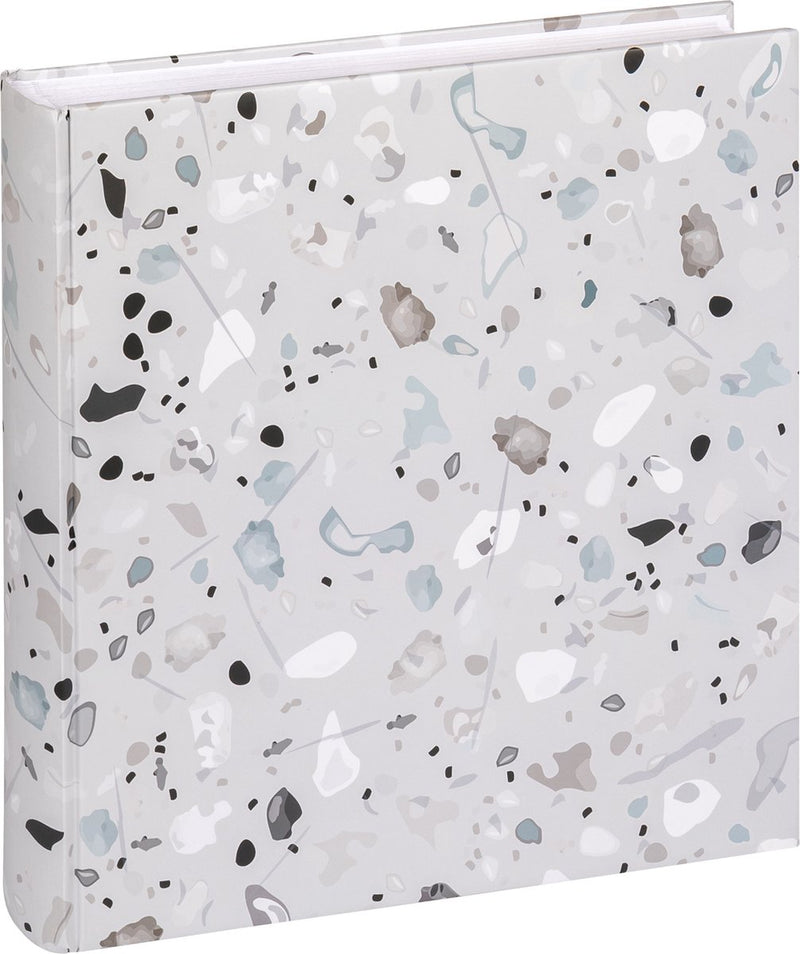 Walther fa-298-3 terrazzo stone grey - design album - formaat 30x30 cm - 60 witte pagina's - steen grijs