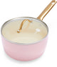 Greenpan Padova pink ceramic induction saucepan with lid 18cm - pfas-free - induction saucepan - oven safe up to 200°c - dishwasher safe - stainless steel handles - with lids - pink