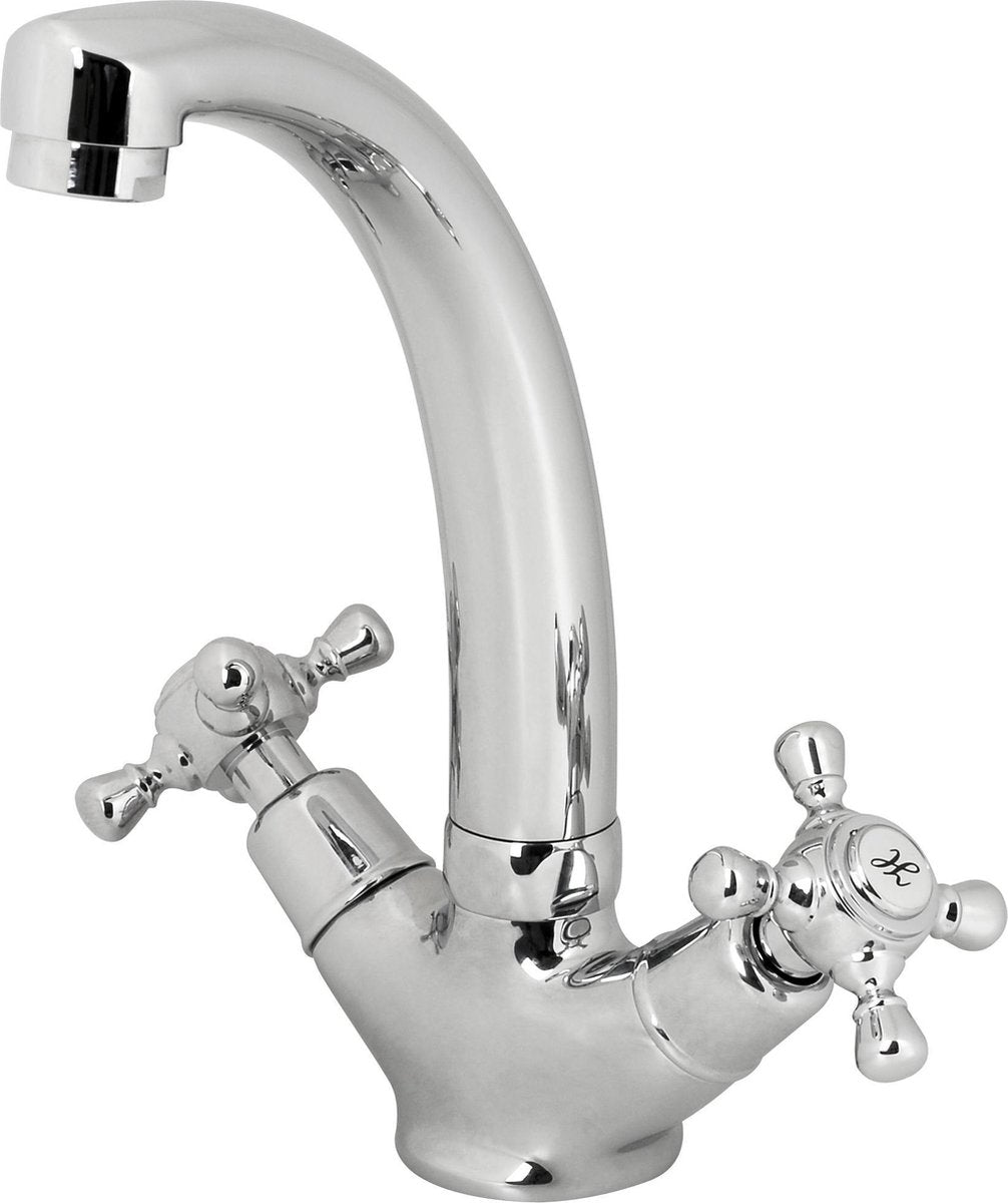 Rubinetto lavabo Plieger Charleston – rubinetto lavabo – due manopole – rubinetto lavabo classico – cromato