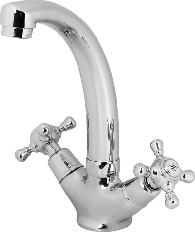 Grifo para lavabo Plieger Charleston – grifo para lavabo – dos pomos – grifo para lavabo clásico – cromado