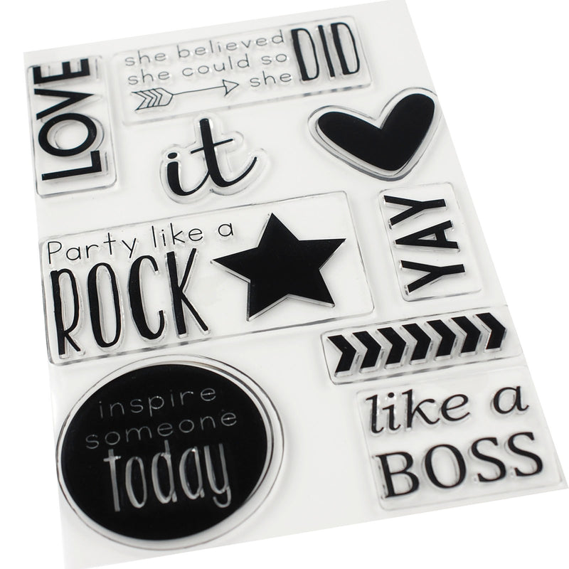 Vaessen creative • love it clear stamps engelse teksten 9st.
