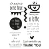 Vaessen creative • love it timbri trasparenti testi in inglese 7 pz.