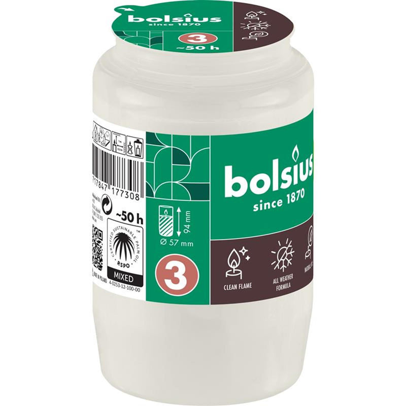 Lámpara de tumba Bolsius compo nº3 blanca