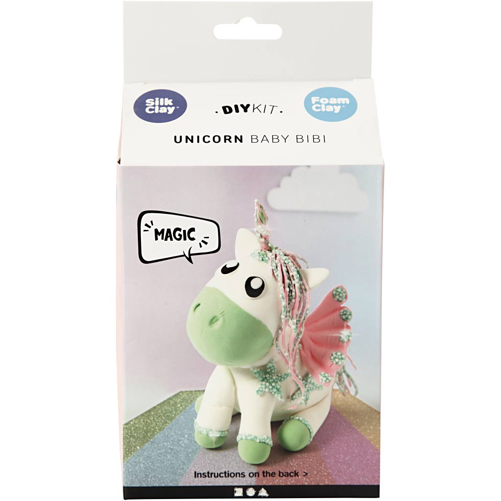 Amigos divertidos de arcilla de seda, unicornio, verde, 1 caja