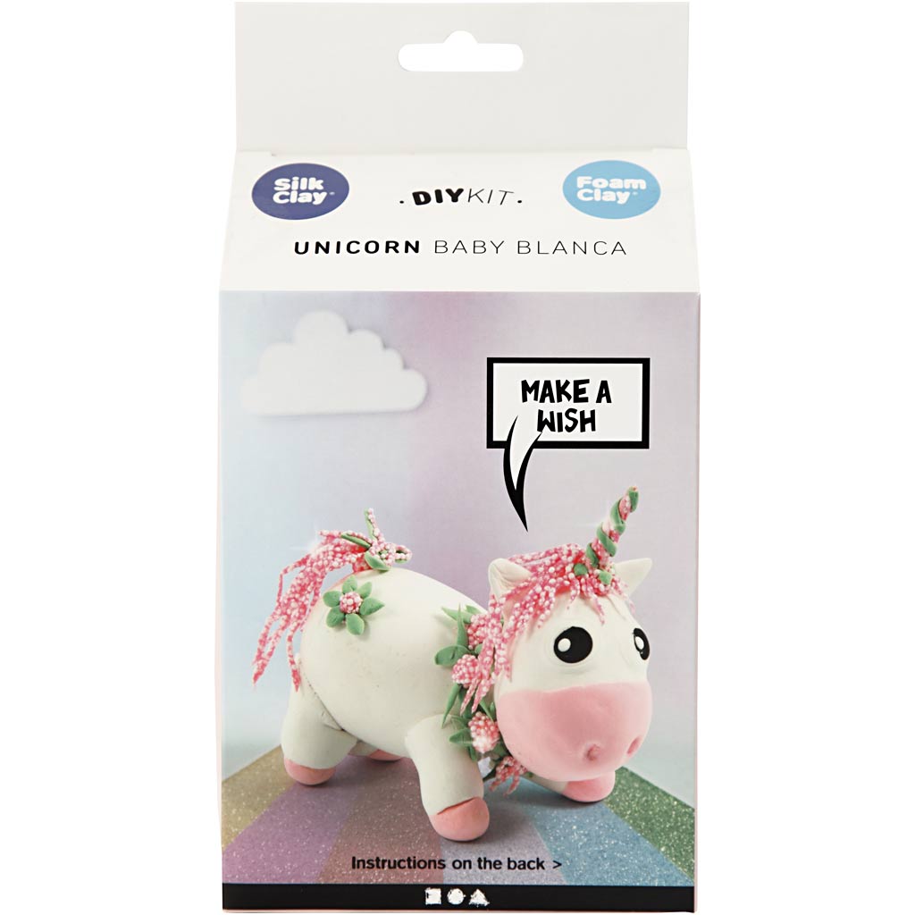 Amigos divertidos de arcilla de seda, unicornio, rosa, 1 caja