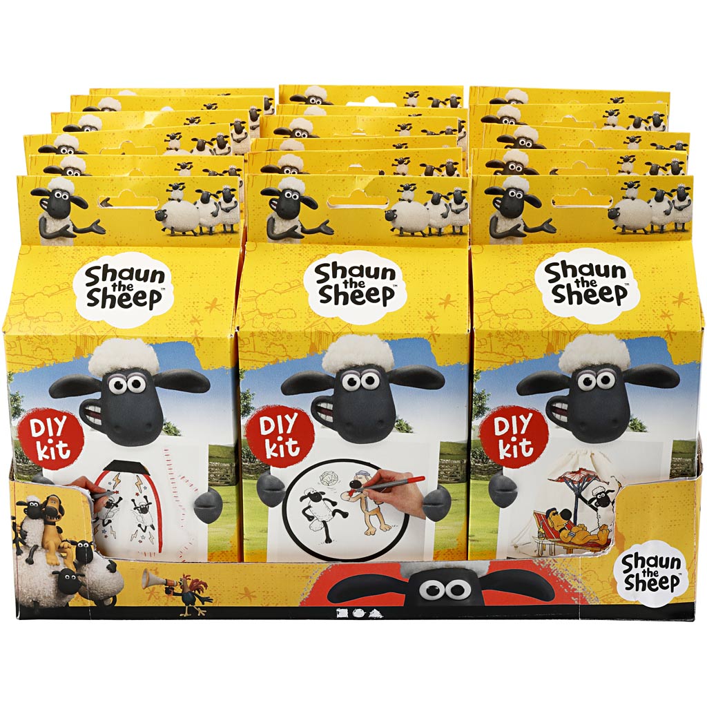 Shaun the sheep counter display with diy sets, 18 set 1 box