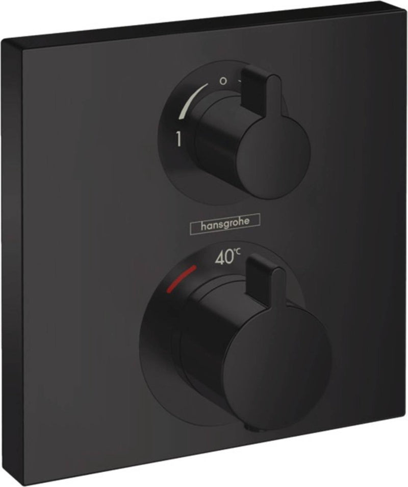 Hansgrohe ecostat set de acabado termostato cuadrado para 2 funciones negro mate