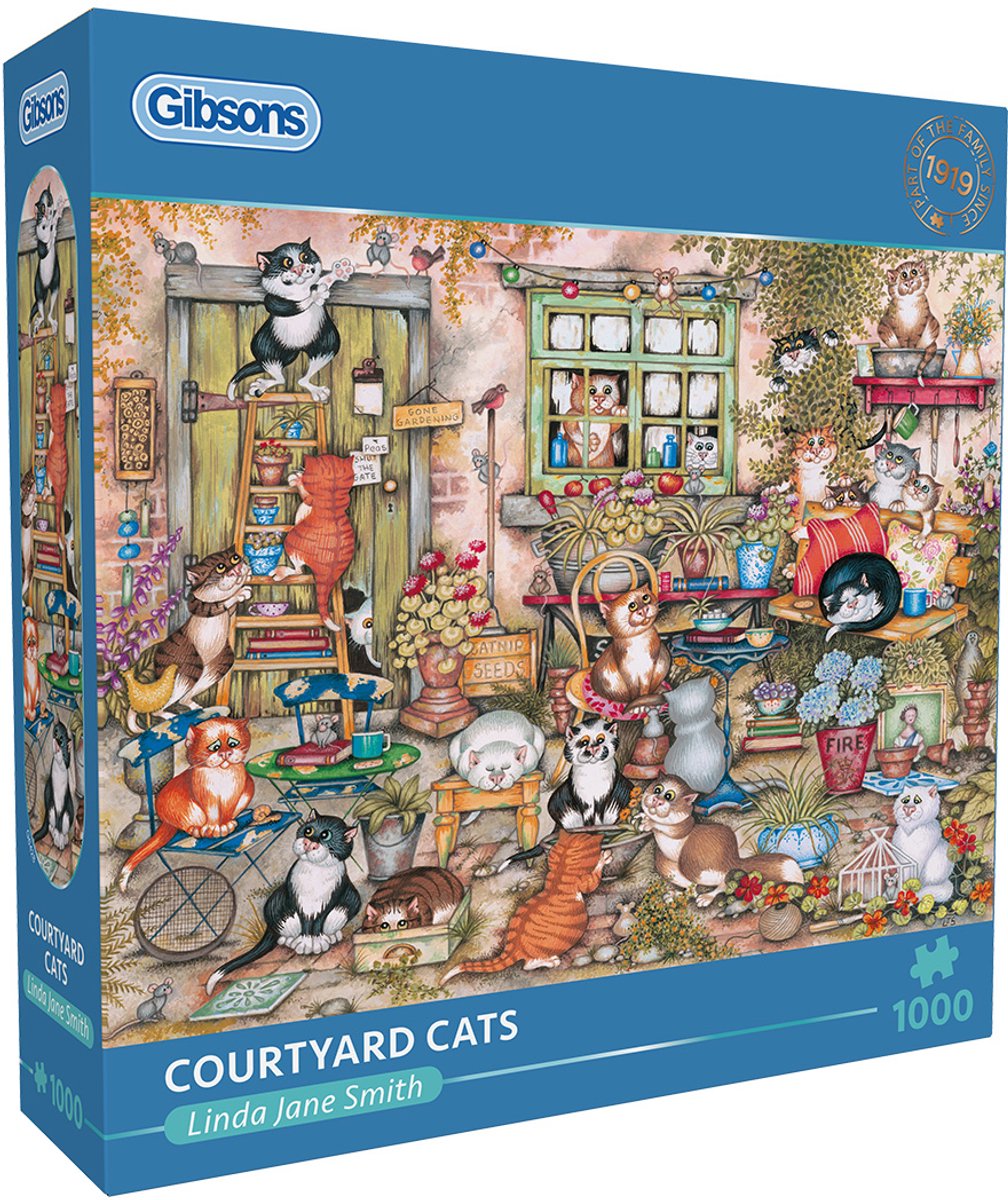 Gibsons - gatti da cortile (di linda jane smith) - 1000 pezzi 68×49 cm (l×a) - puzzle per adulti