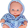 muñeca de bebé con bata de baño, 20 cm