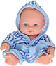 muñeca de bebé con bata de baño, 20 cm