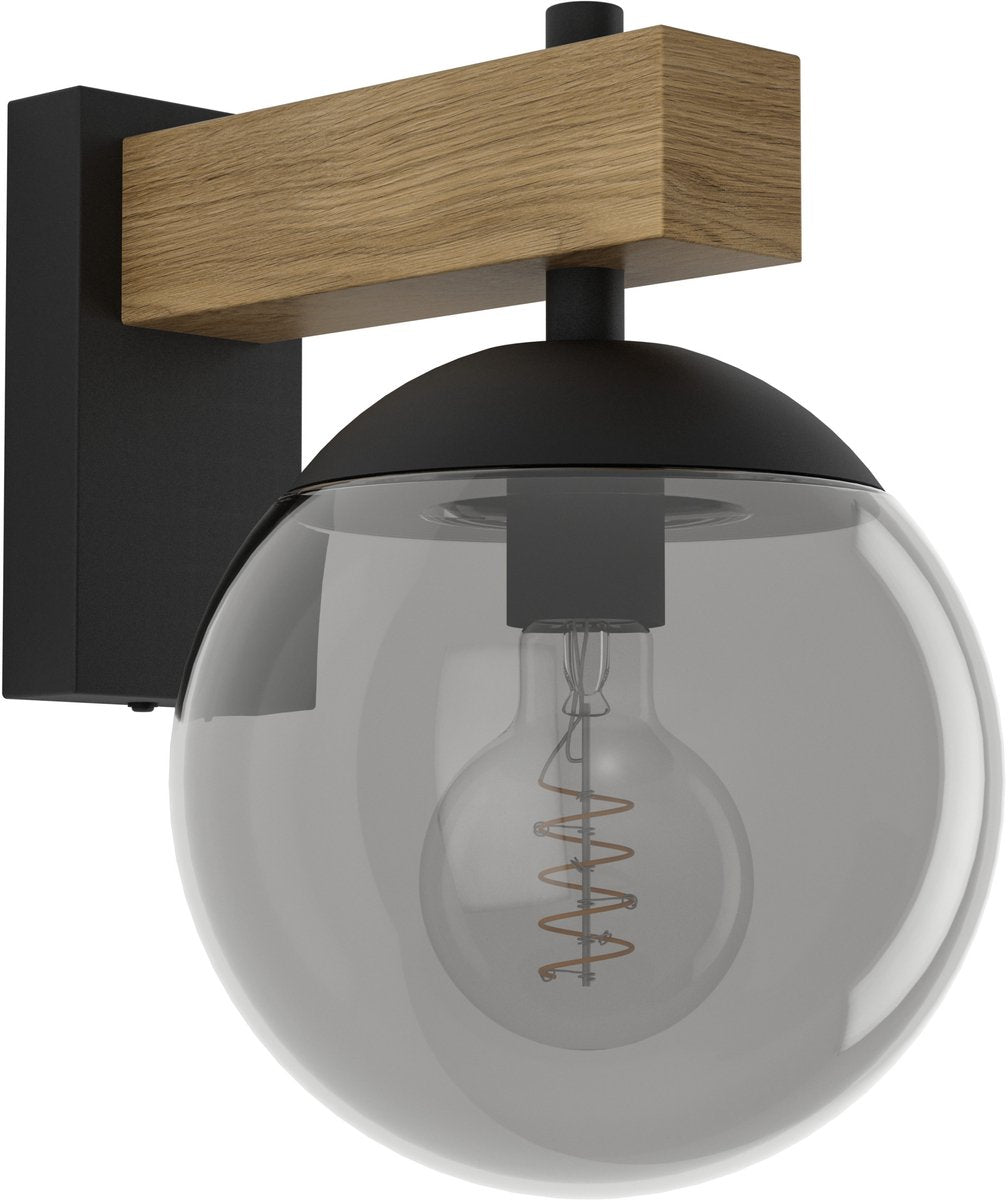 Eglo bufalata wandlamp - e27 - 29 cm - zwart|bruin