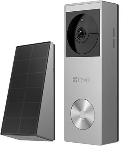 Ezviz hp3 pro - timbre con vídeo - fácil instalación - 2k HD - visión nocturna en color - sin suscripción - 32GB de almacenamiento - panel solar - con batería o con cable - IP65