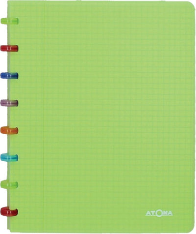 Atoma tutti frutti notebook, ft a5, 144 pages, commercial checkered, transparent green