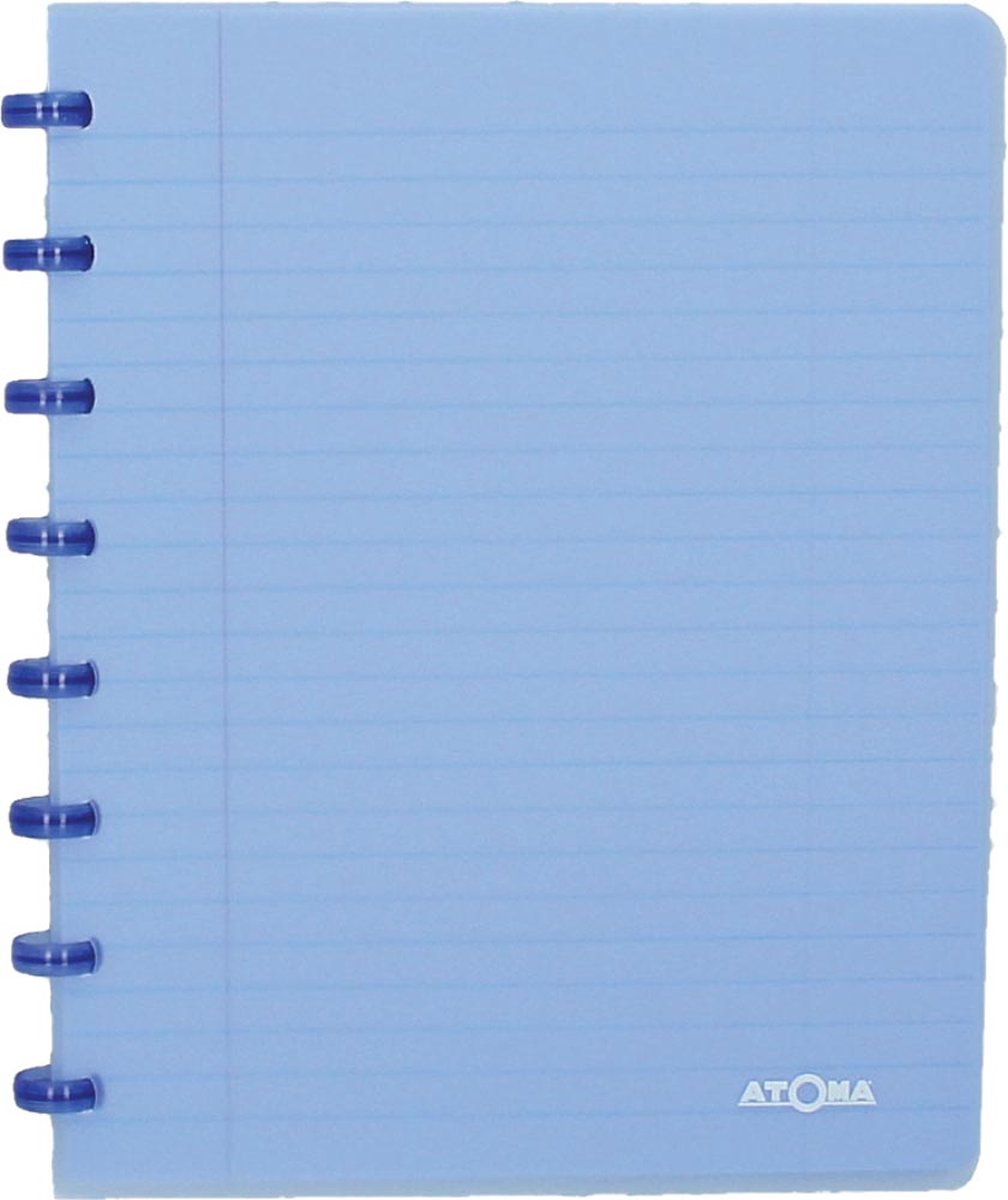 Quaderno trendy Atoma, ft a5, 144 pagine, quadretti 5 mm, blu trasparente 1 pezzo
