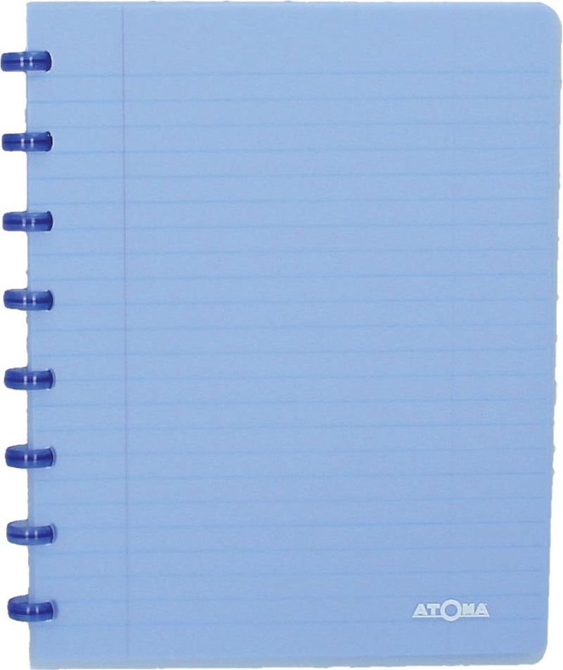Quaderno trendy Atoma, ft a5, 144 pagine, quadretti 5 mm, blu trasparente 1 pezzo