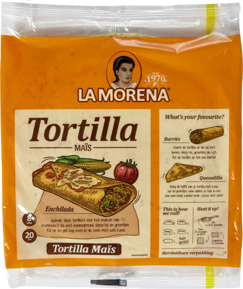 Wraps de tortilla la morena con 15% maíz - 14 x 320 gramos