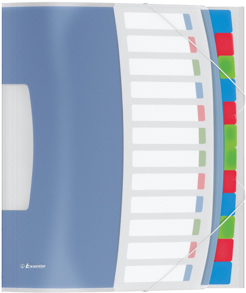 Cartella raccoglitore Esselte vivida A4 - plastica - con 12 schede - per lavorare da casa - ideale per l'home office