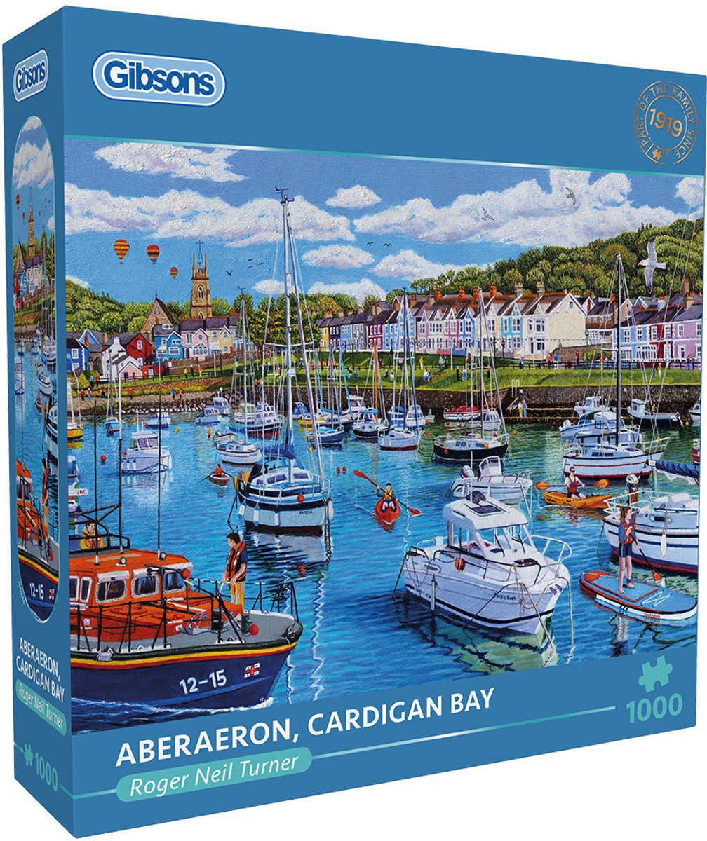 Gibsons - aberaeron cardigan bay (di roger neil turner) - 1000 pezzi 68×49 cm (l×a) - puzzle per adulti