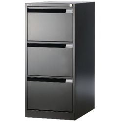 Archiefkast bisley 47x62,2x101,6cm draaggewicht 35k zwart 3 laden sluiting