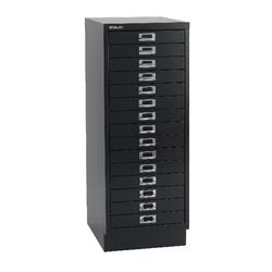Mobile multicassettiera bisley 15 cassetti metallo nero 279x940mm