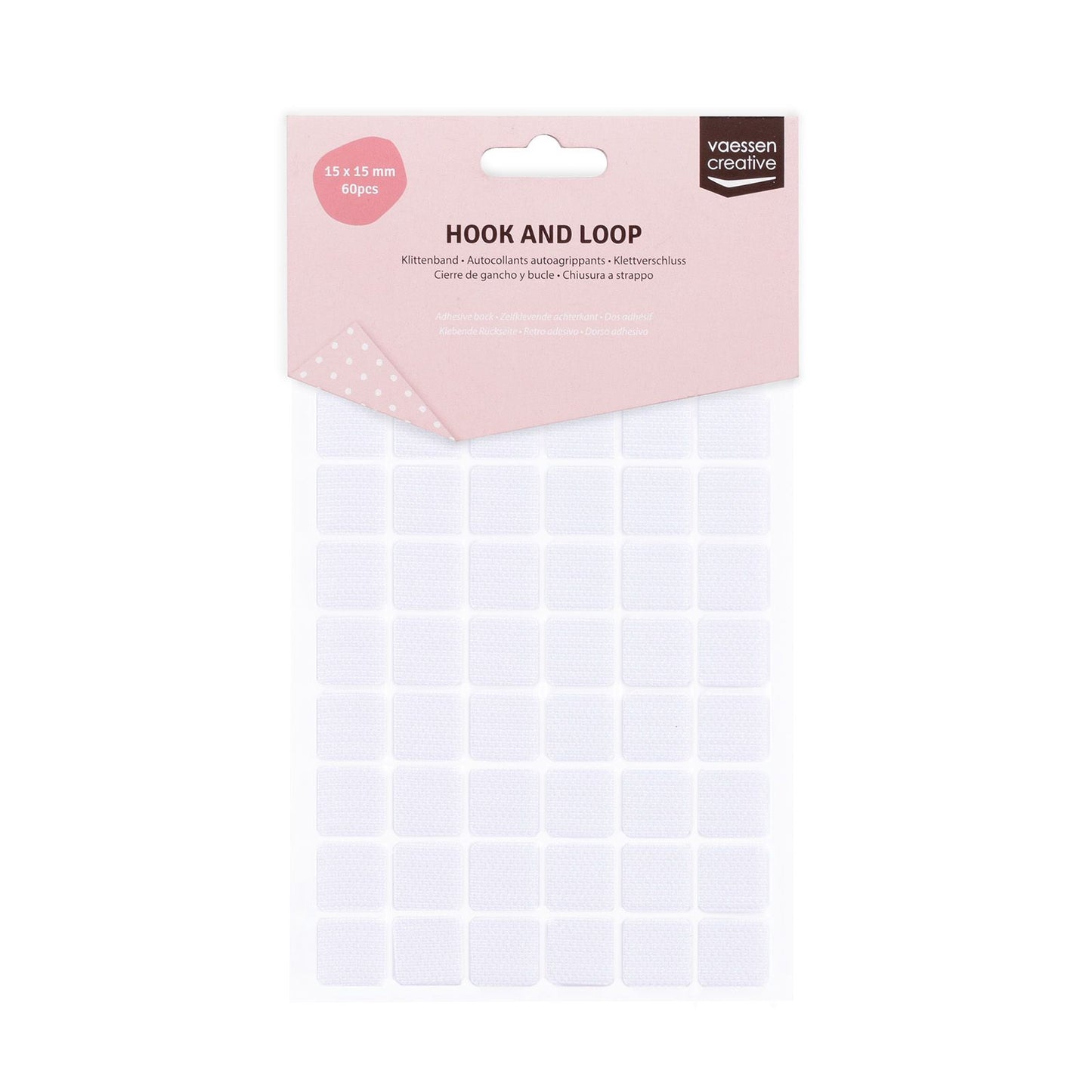 Vaessen creative • Velcro adesivo sul retro 15x15mm 60pz