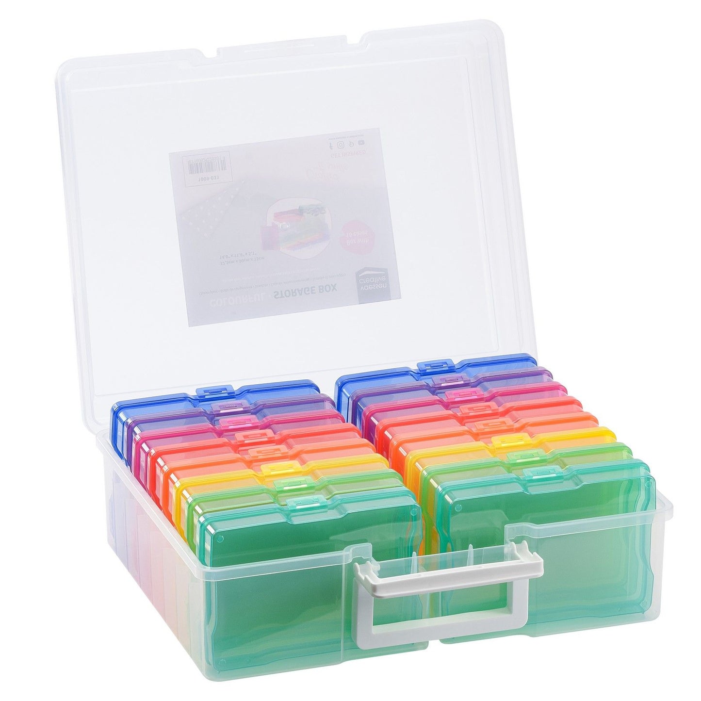 Vaessen creative • caja de almacenamiento con 16 casetes de colores