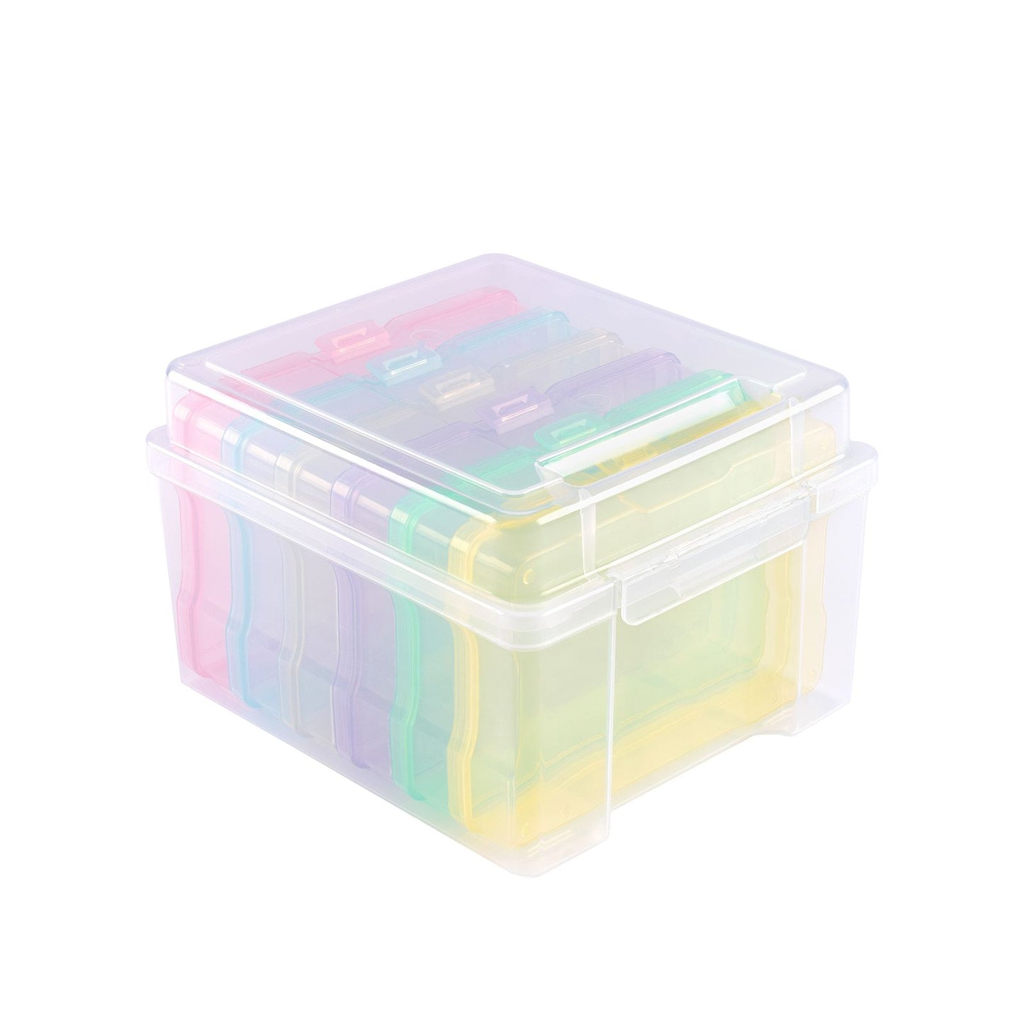 Vaessen creative • scatola portaoggetti con 6 cassette pastello