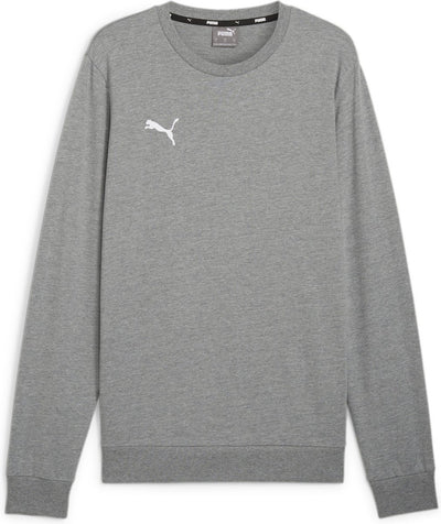 Puma teamgoal casuals sudadera con cuello redondo para hombre - gris medio jaspeado - blanco