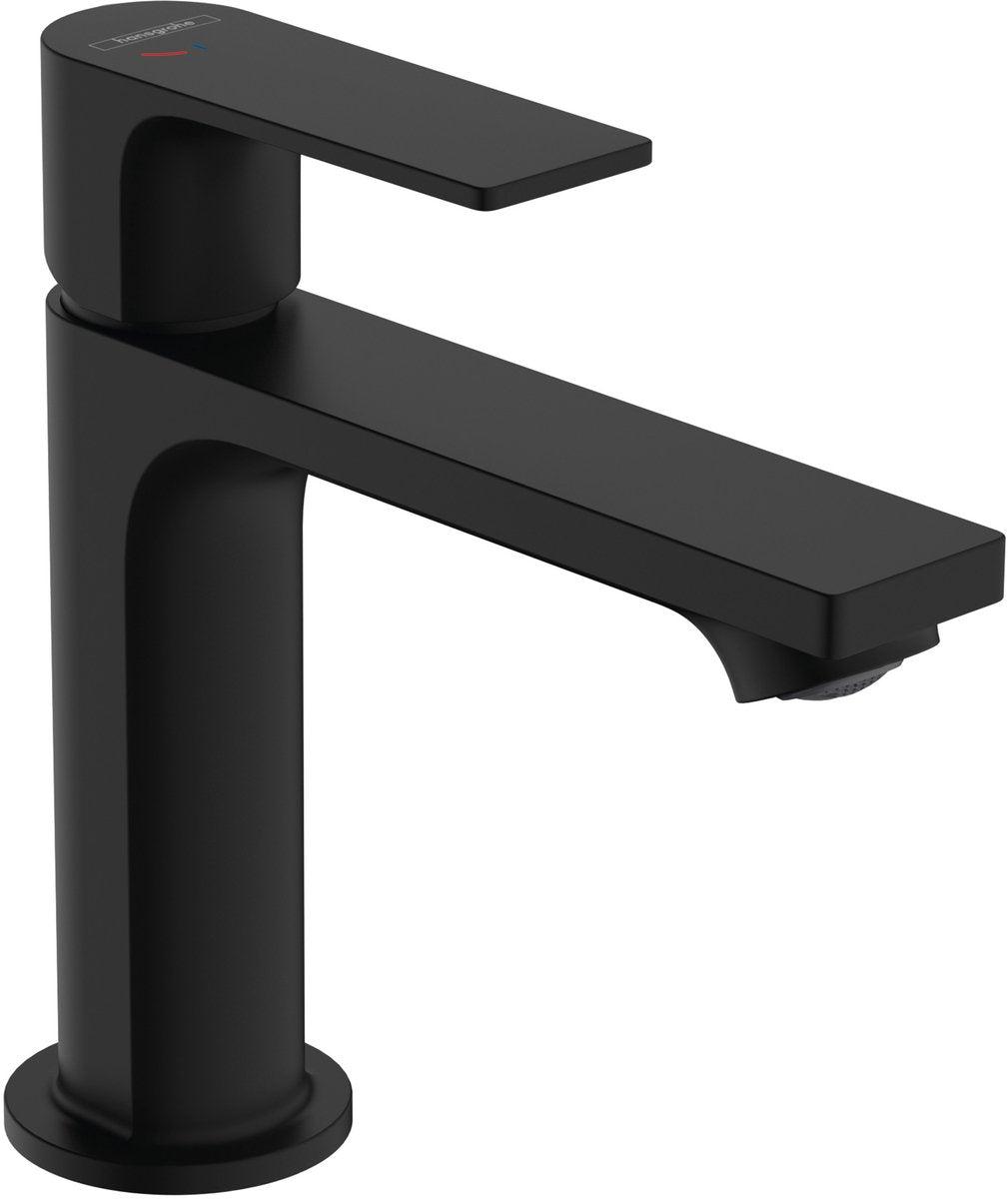Hansgrohe rebris e - miscelatore per lavabo - funzionamento monocomando - risparmio energetico cool start - ecosmart+ risparmio idrico - con scarico - dimensione 110 mm - nero opaco