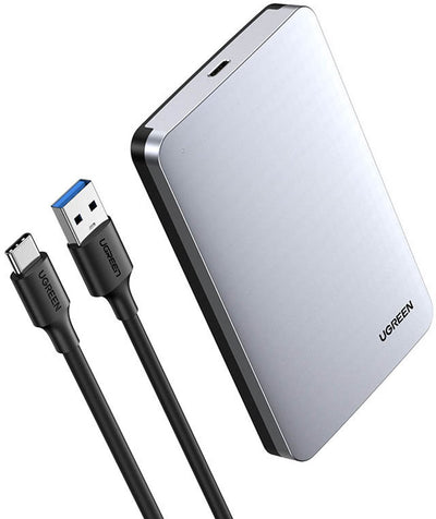 Ugreen - pocket - contenitore per disco rigido 2.5 sata 3.0 6gbps grigio + USB - cavo USB tipo c 0,5m - (cm300)