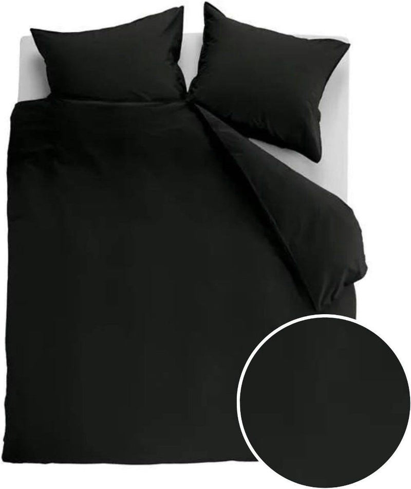 Copripiumino Ambiante cotone uni - tinta unita - matrimoniale - 200x200 220 cm - nero