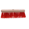 Linea straatbezem rood nylon-hout 30cm