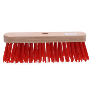 Linea straatbezem rood nylon-hout 30cm