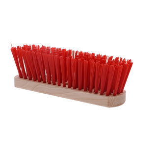 Linea straatbezem rood nylon-hout 30cm