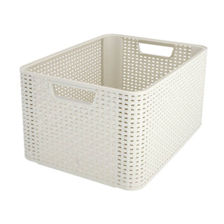 Cesta de almacenamiento de estilo curvor de curvor 30l blanco