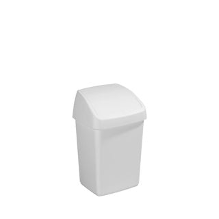 Bin de reciclaje de SunWARWARE con cubierta de swing 10L White