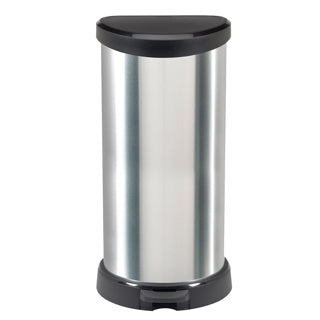 Curver Curver Curver Decobin Pedal Bin Ovaal 40L Silver Nero