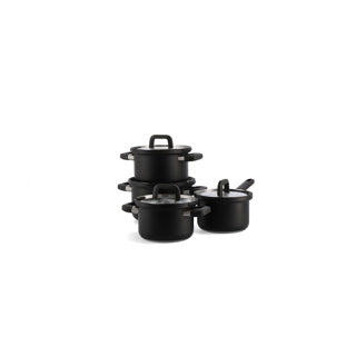 BK Flow Cool Black Stainless steel pan set 4-piece