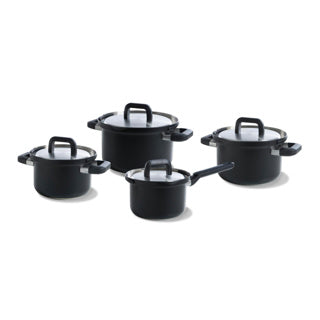 BK Flow Cool Black Stainless steel pan set 4-piece