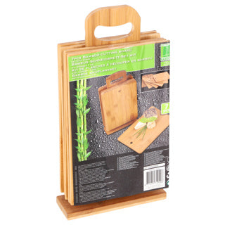 Eco-import bamboo snijplankset met houder 7-delig | 2 stuks