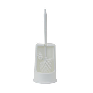 Toiletborstel met houder met randreiniger wit | 2 stuks