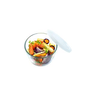 Pyrex Pyrex cuocere e congelare la scala di pulizia del vetro rotondo con coperchio 1.1L
