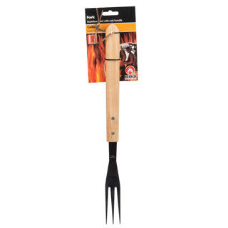 Collezione barbecue collezione barbecue fork di carne di lusso 41 cm in acciaio inossidabile in quercia