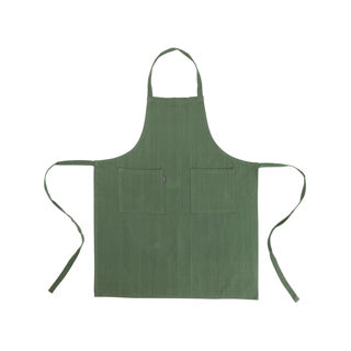 Lino más delantal de cocina INDI Ejército verde 75 x 90 cm