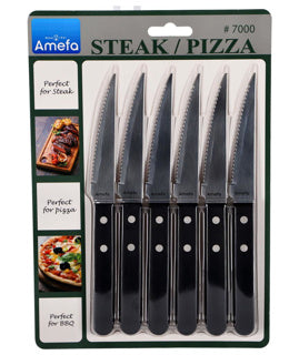 Amefa Amefa Pizza Steak Knife Set Black a 6 pezzi